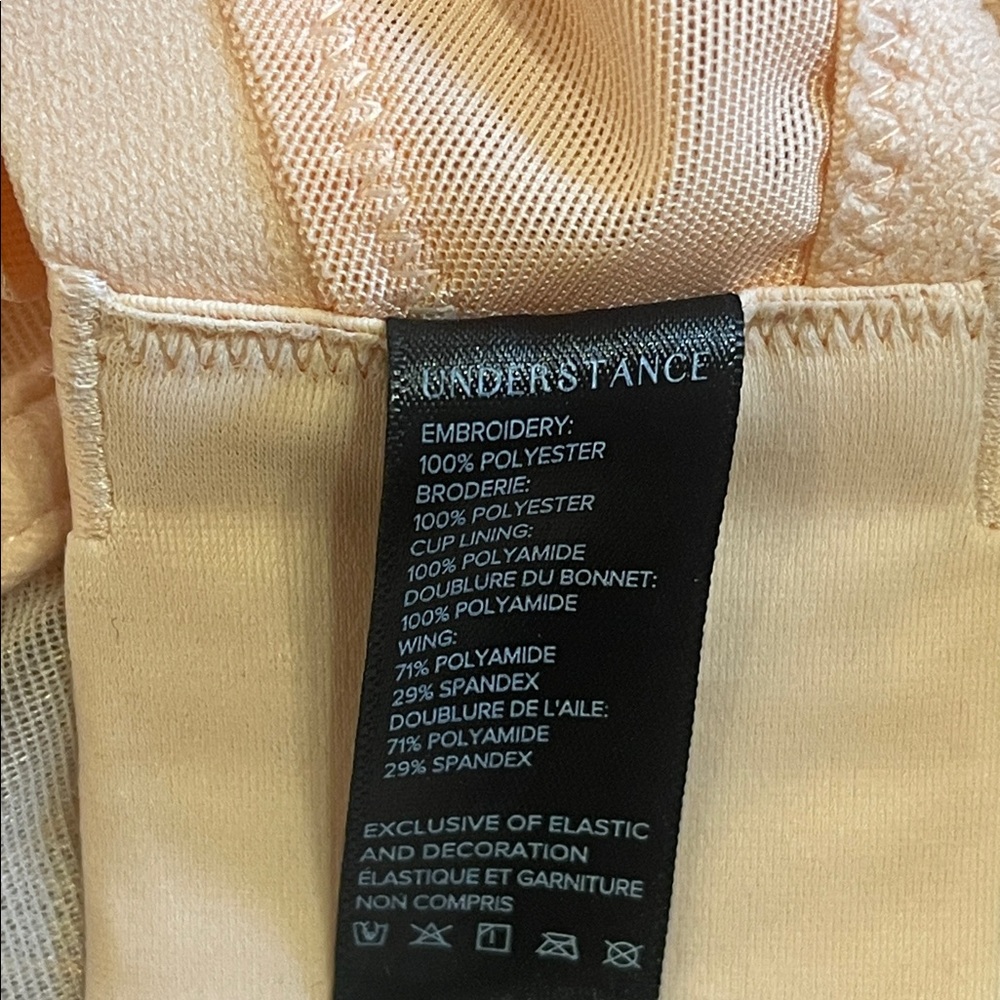 Understance Peach Embroidered Mesh Bra 38J - Picture 7 of 7